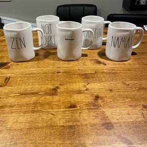 Five Rae Dunn Mugs